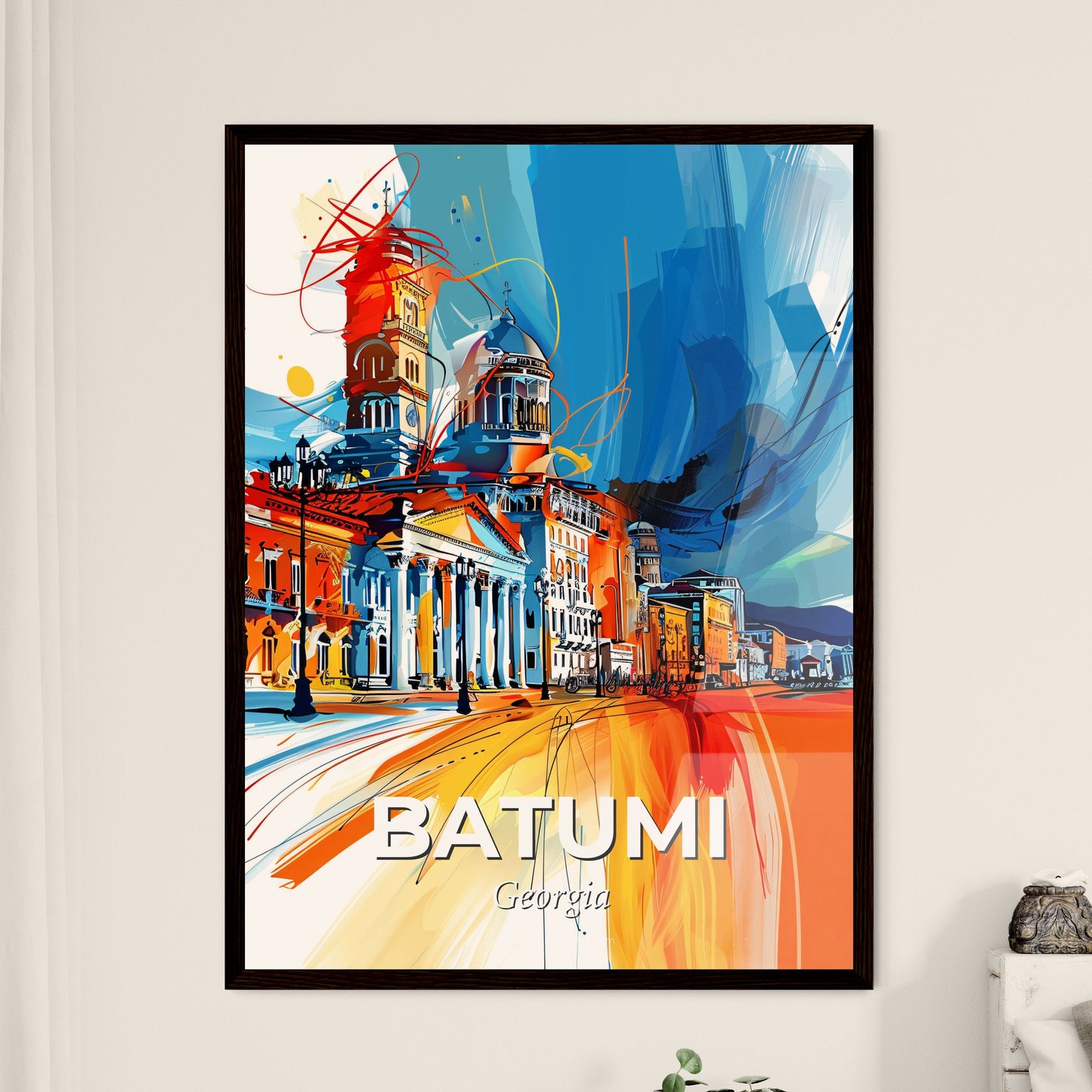 Vibrant Batumi, Georgia - A Colorful Painting Of A City