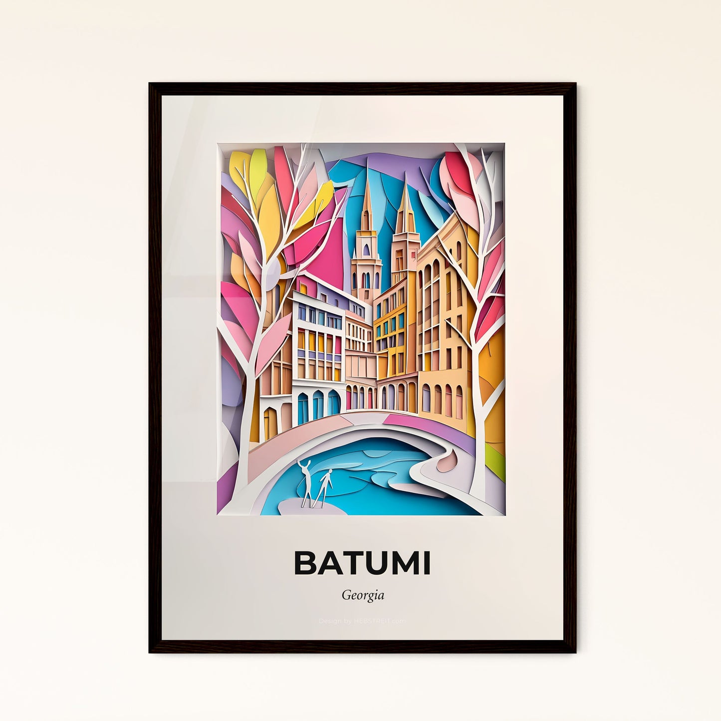 Vivid Batumi, Georgia - a paper cut of a city with a bridge