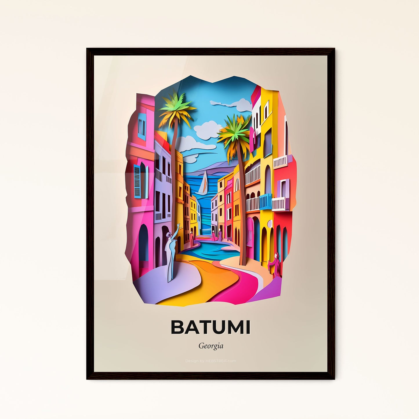 Vivid Batumi, Georgia - a paper cut of a city with palm trees