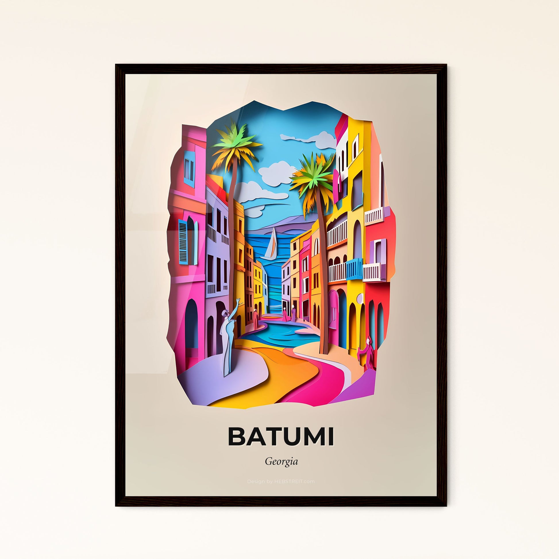 Vivid Batumi, Georgia - a paper cut of a city with palm trees