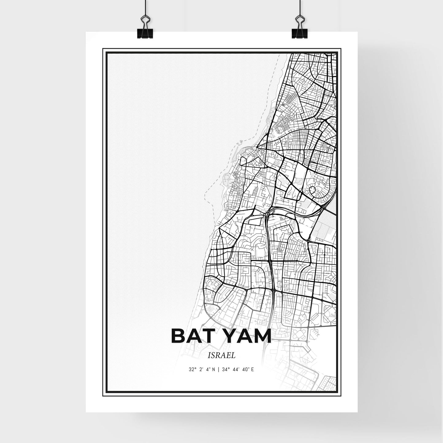 Bat Yam Israel - Premium City Map Poster