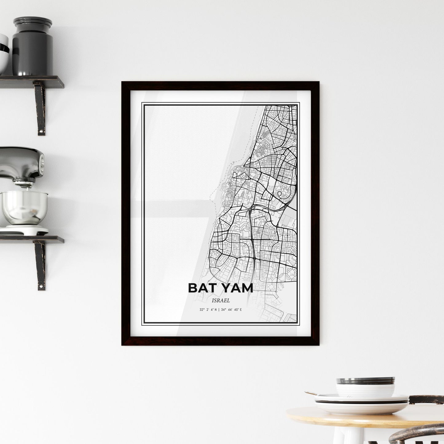 Bat Yam Israel - Minimal City Map