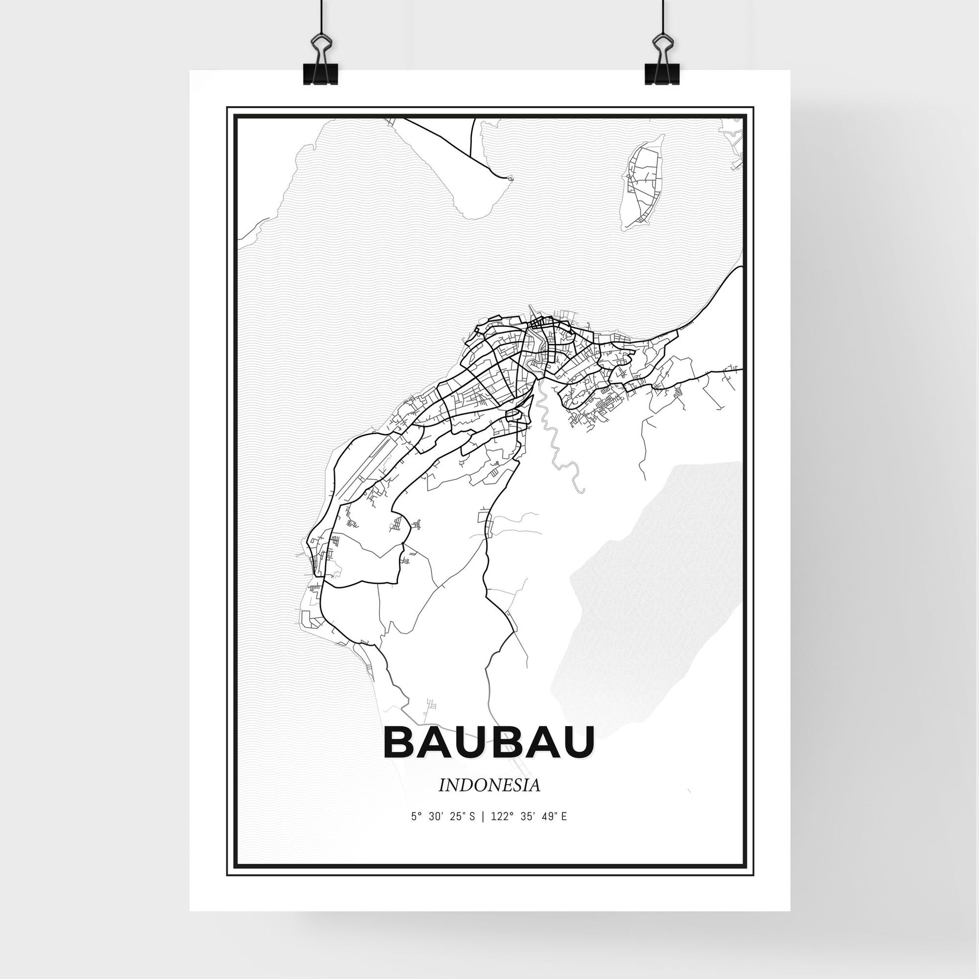 Baubau Indonesia - Premium City Map Poster