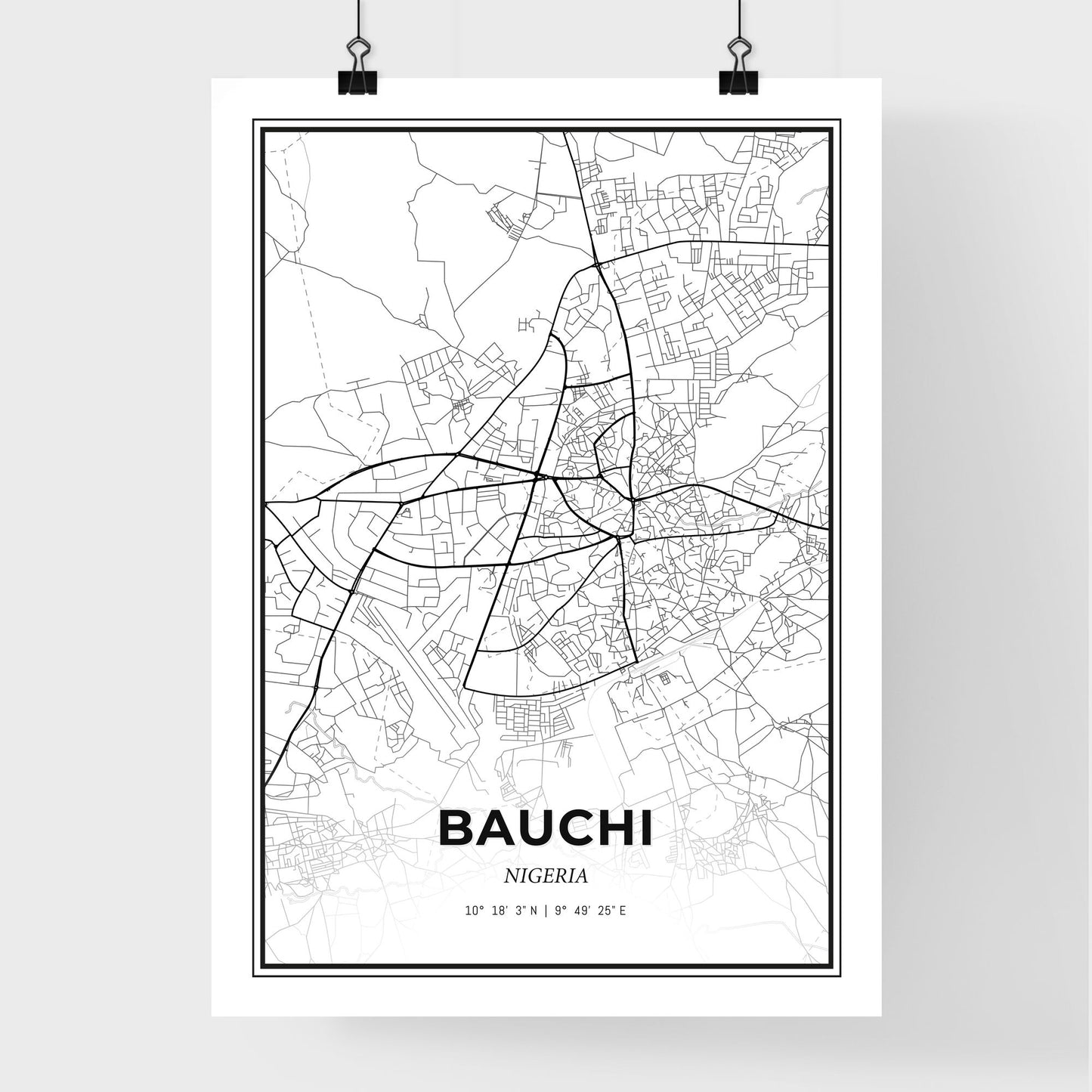 Bauchi Nigeria - Premium City Map Poster