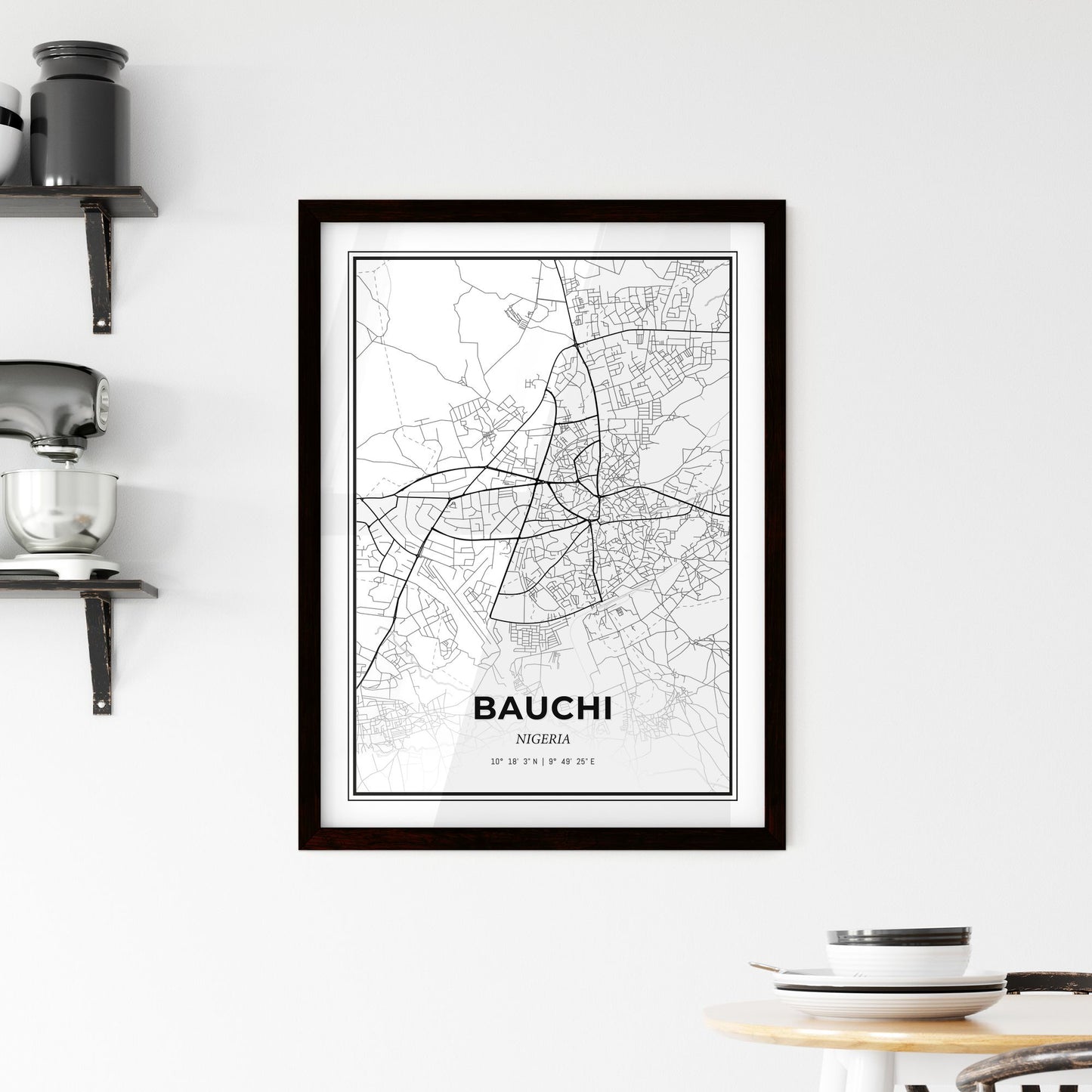 Bauchi Nigeria - Minimal City Map