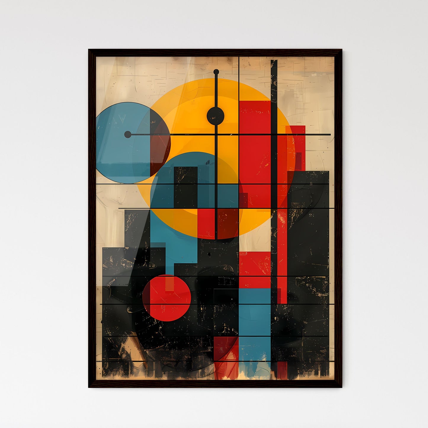 Abstract Geometric Shapes Art Print - Framed Art Print