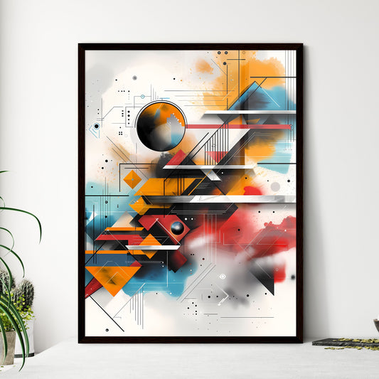 Modern Bauhaus art painting for homepage of blog about poetry - colorful abstract art with lines and dots Default Title