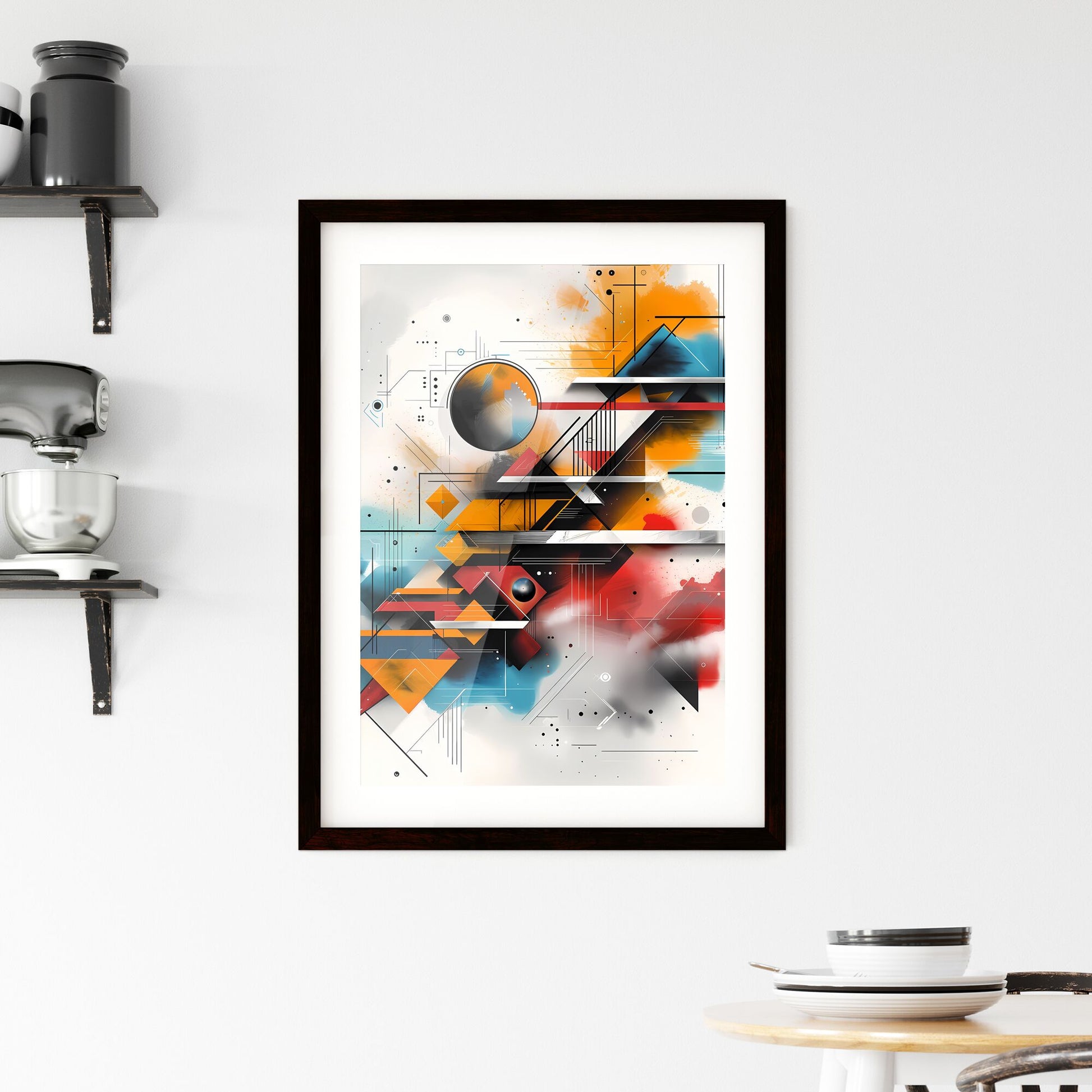 Modern Bauhaus art painting for homepage of blog about poetry - colorful abstract art with lines and dots Default Title