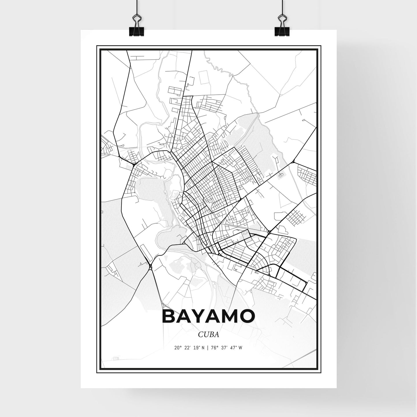 Bayamo Cuba - Premium City Map Poster