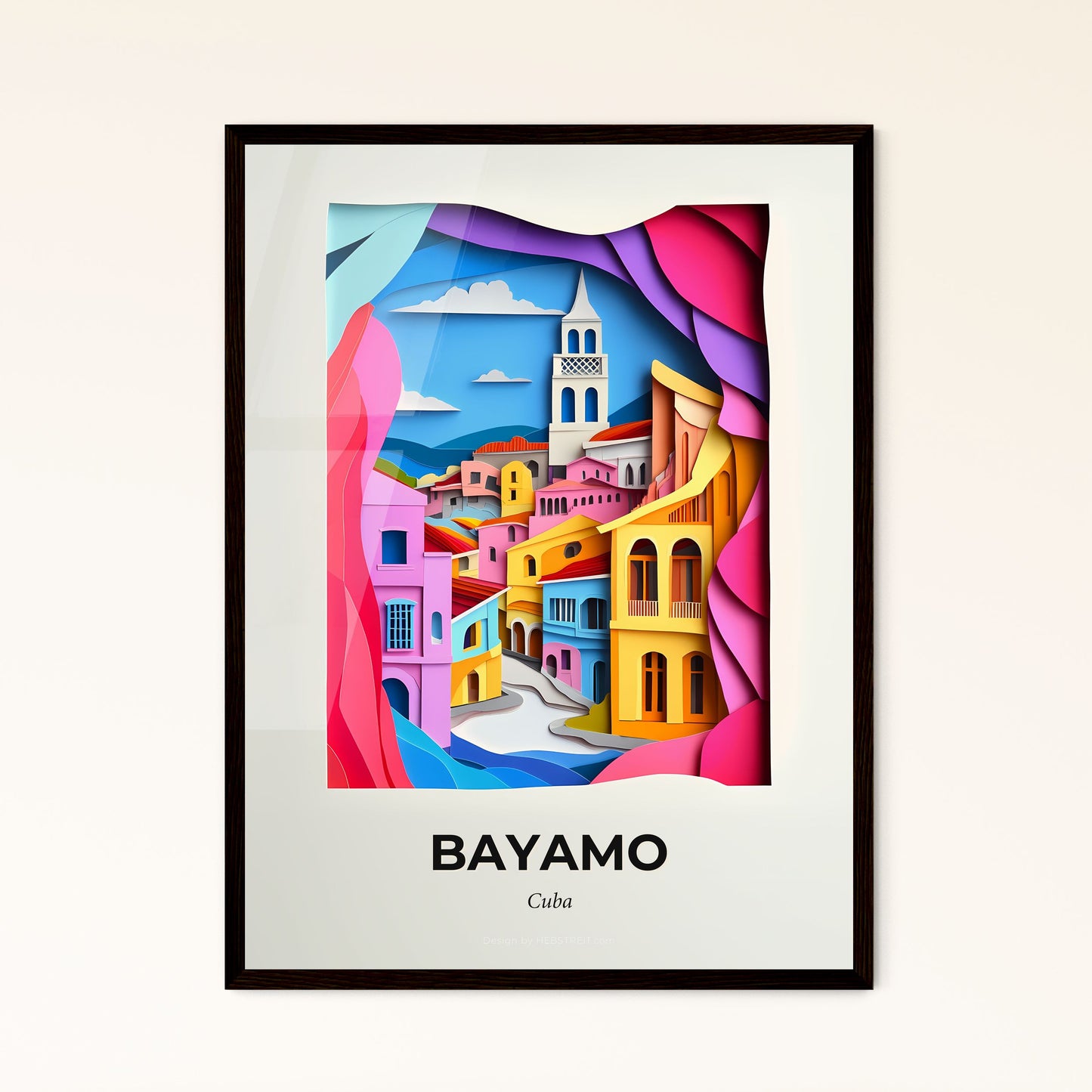 Vivid Bayamo, Cuba - a colorful city with a clock tower in the background