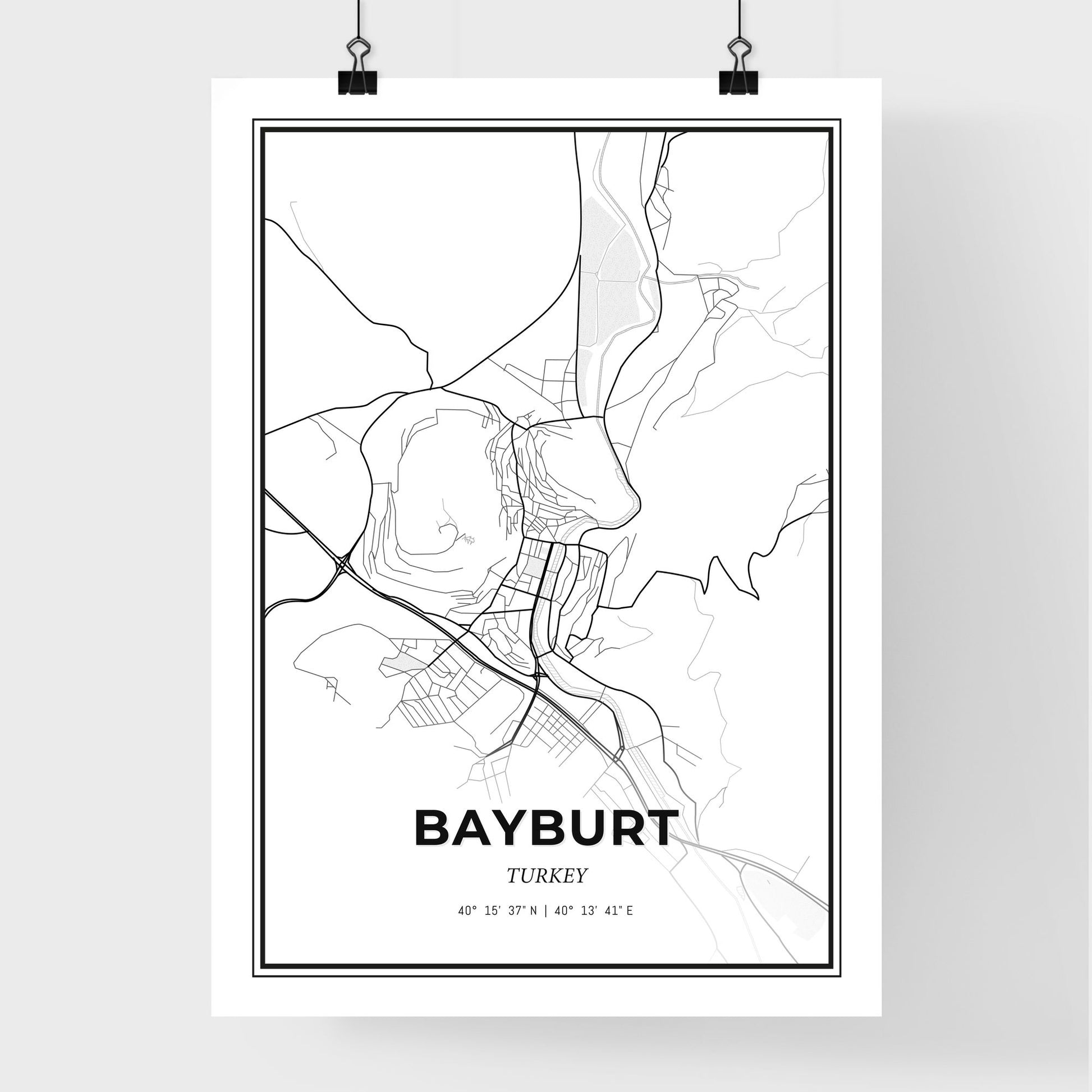 Bayburt Turkey - Premium City Map Poster