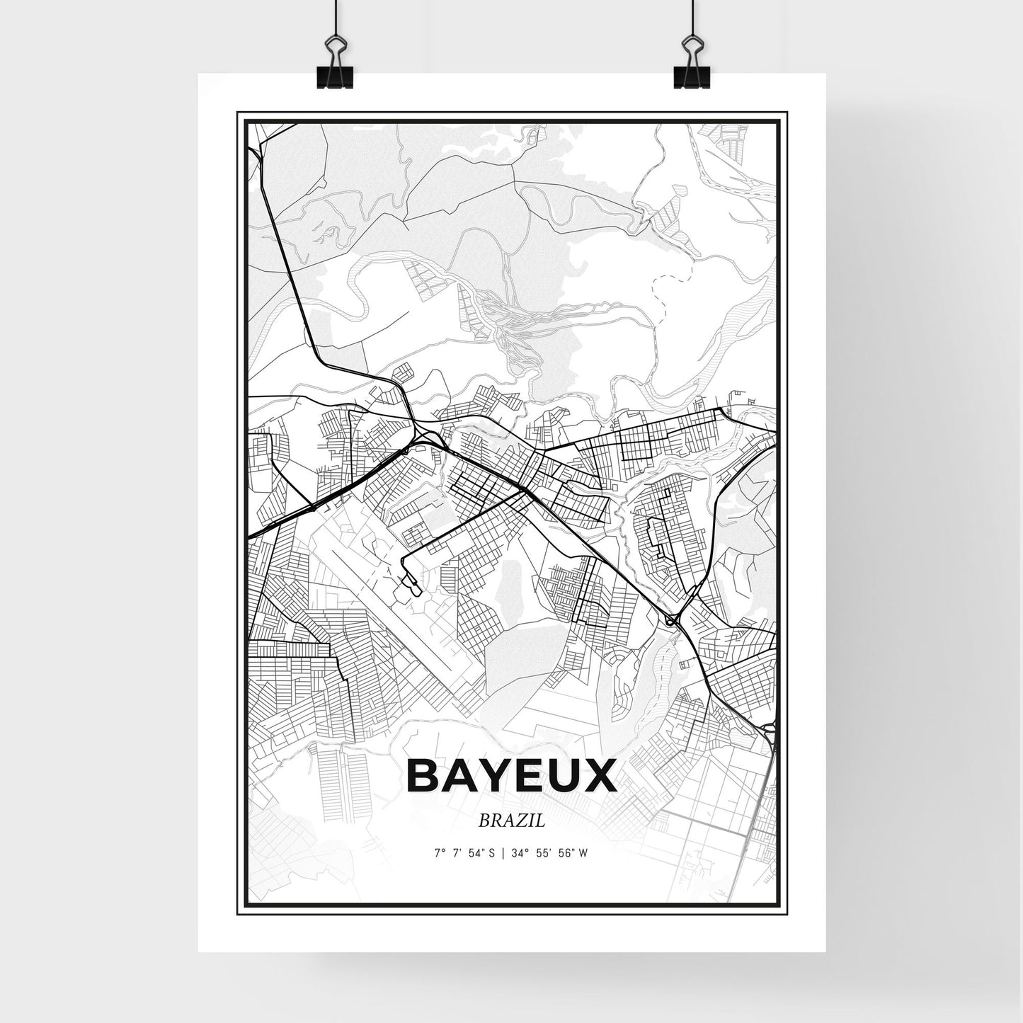 Bayeux Brazil - Premium City Map Poster