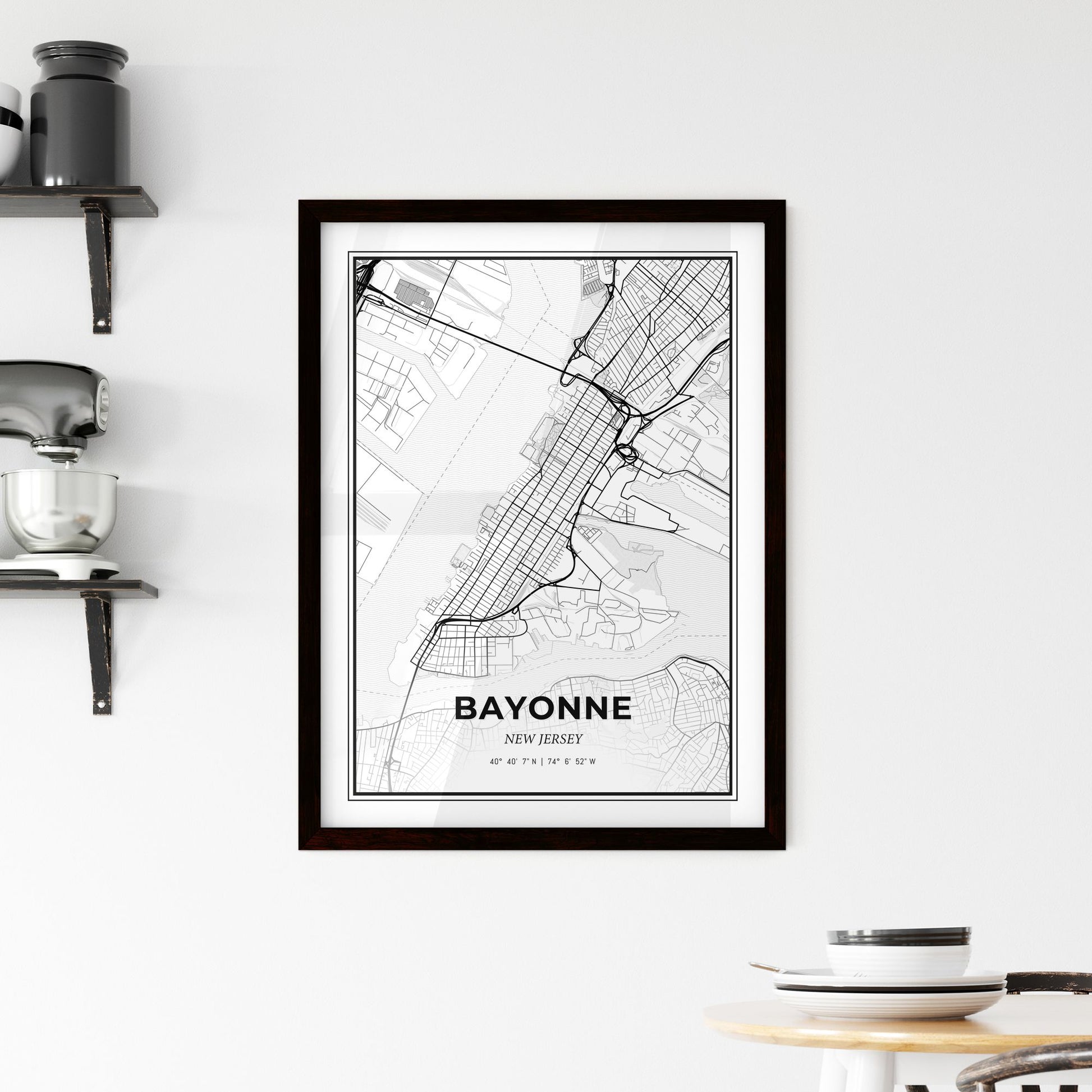 Bayonne New Jersey - Minimal City Map