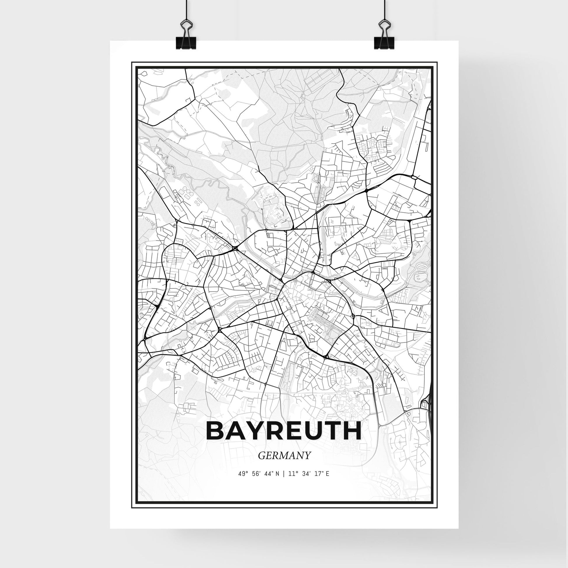 Bayreuth Germany - Premium City Map Poster