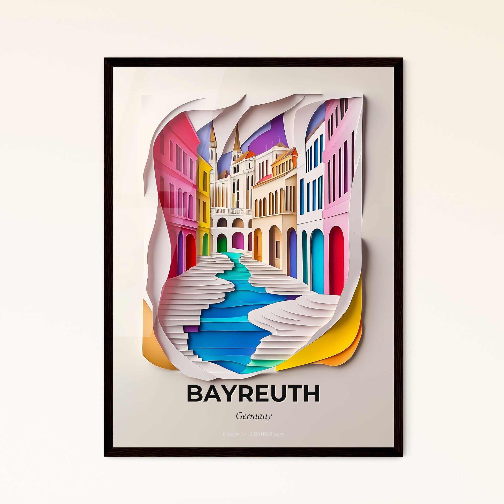 Vivid Bayreuth, Germany - a paper cut of a city with a river