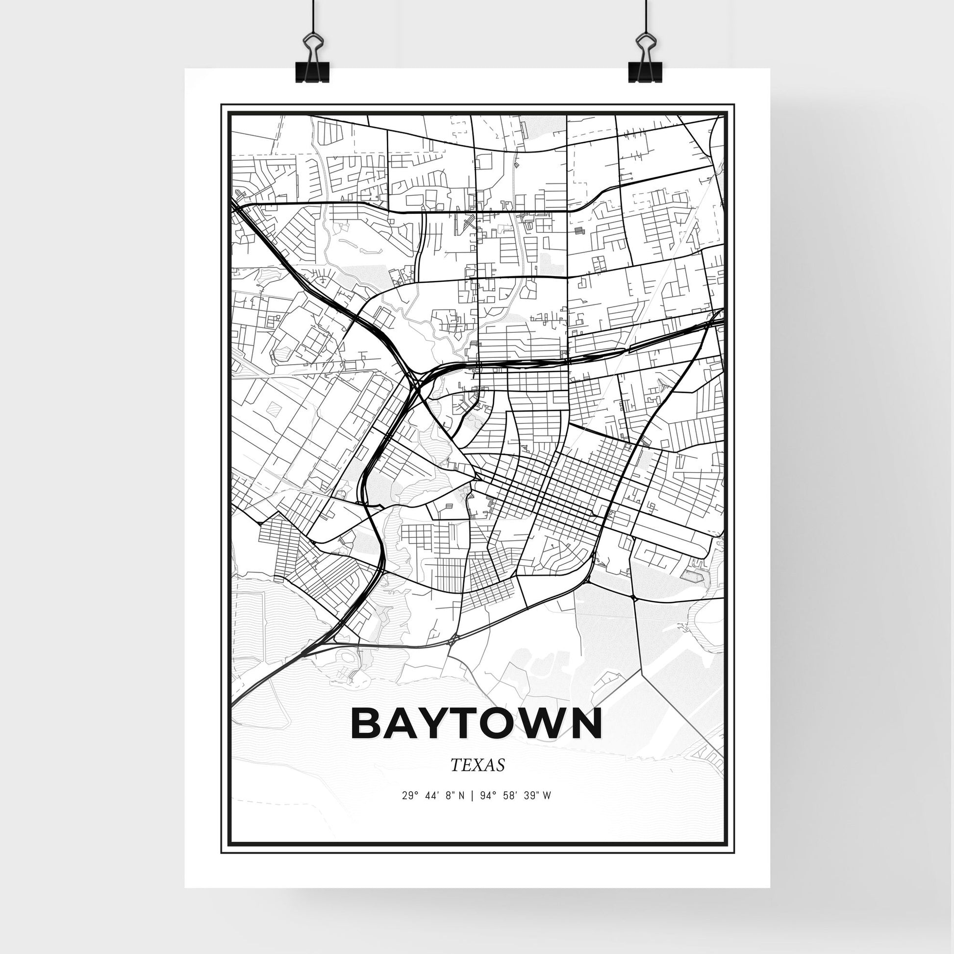 Baytown Texas - Premium City Map Poster