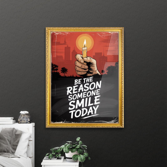 Be the Reason Someone Smiles Today: An Uplifting Message of Hope and Kindness with Candlelight.