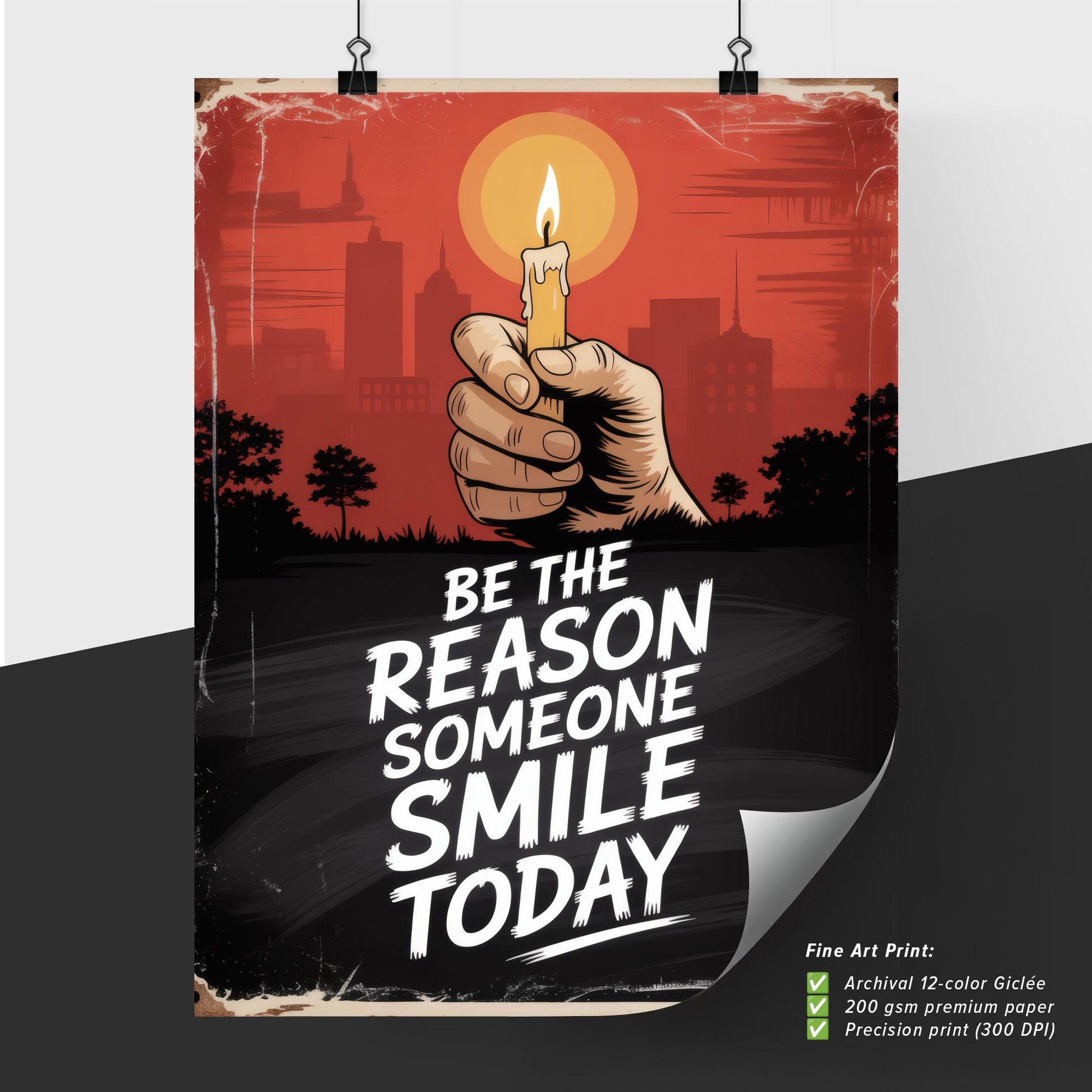Be the Reason Someone Smiles Today: An Uplifting Message of Hope and Kindness with Candlelight.