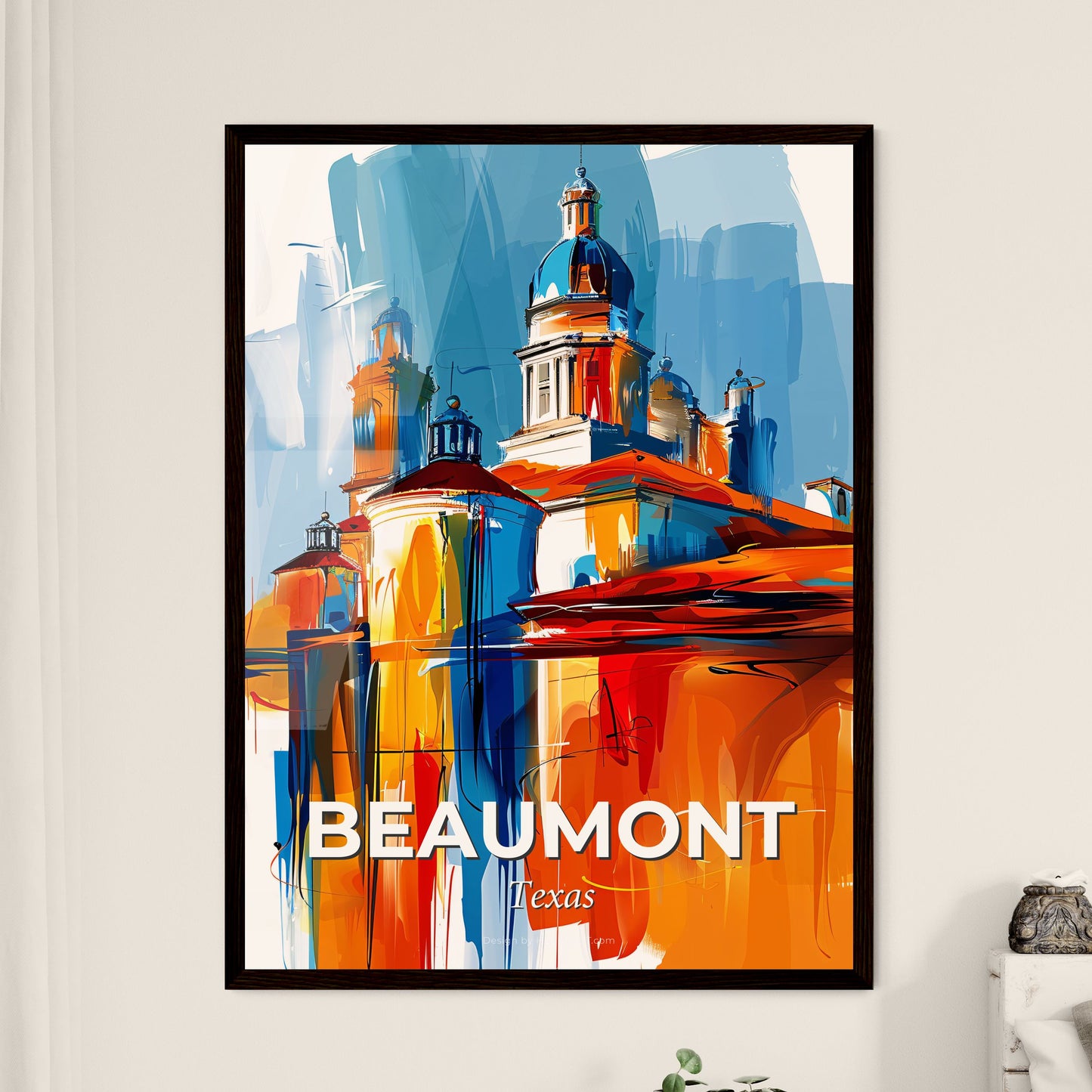 Vibrant Beaumont, Texas - A Painting Of A Building