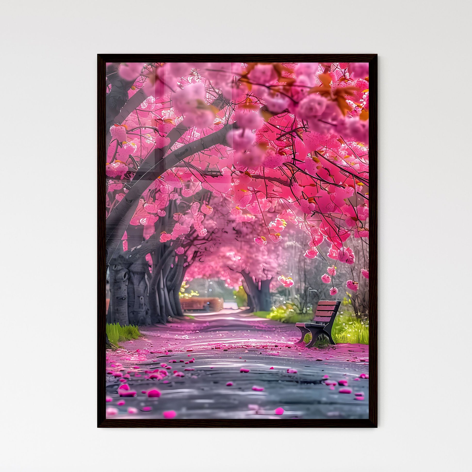 Serene Beauty: Vibrant Cherry Blossom Trees with Love and Spring in a Romantic, Picturesque Landscape Default Title