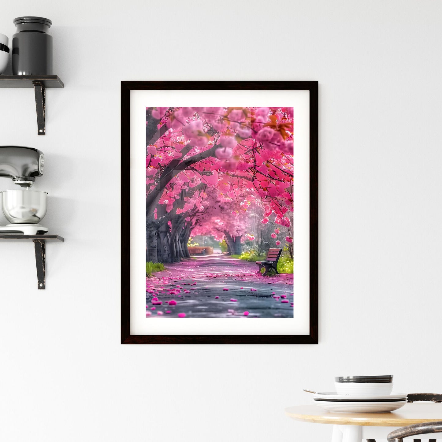 Serene Beauty: Vibrant Cherry Blossom Trees with Love and Spring in a Romantic, Picturesque Landscape Default Title