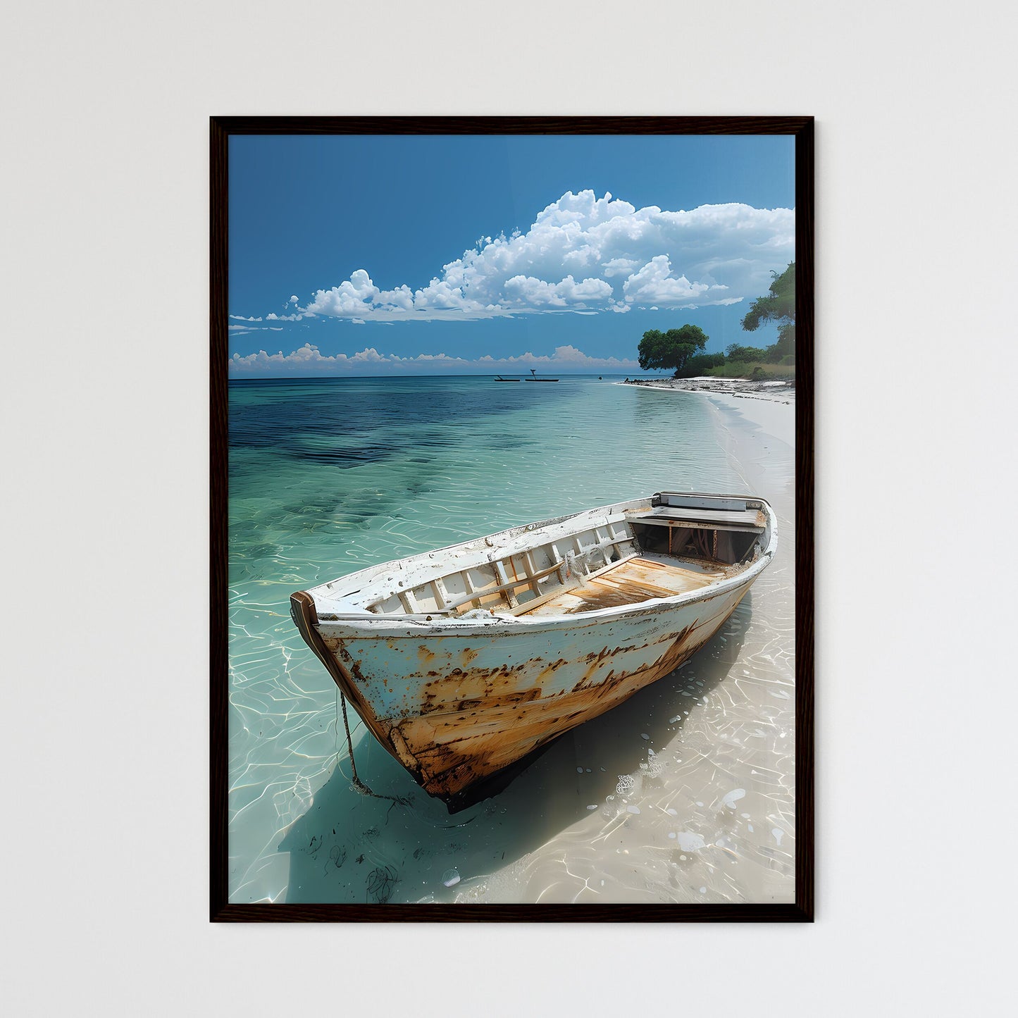 Vibrant Tropical Seascape Painting - Framed Art Print