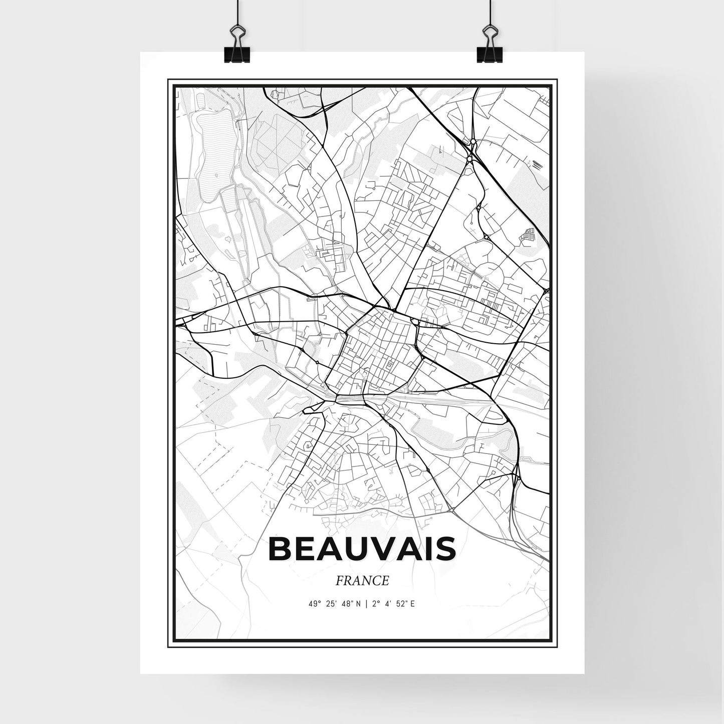 Beauvais France - Premium City Map Poster