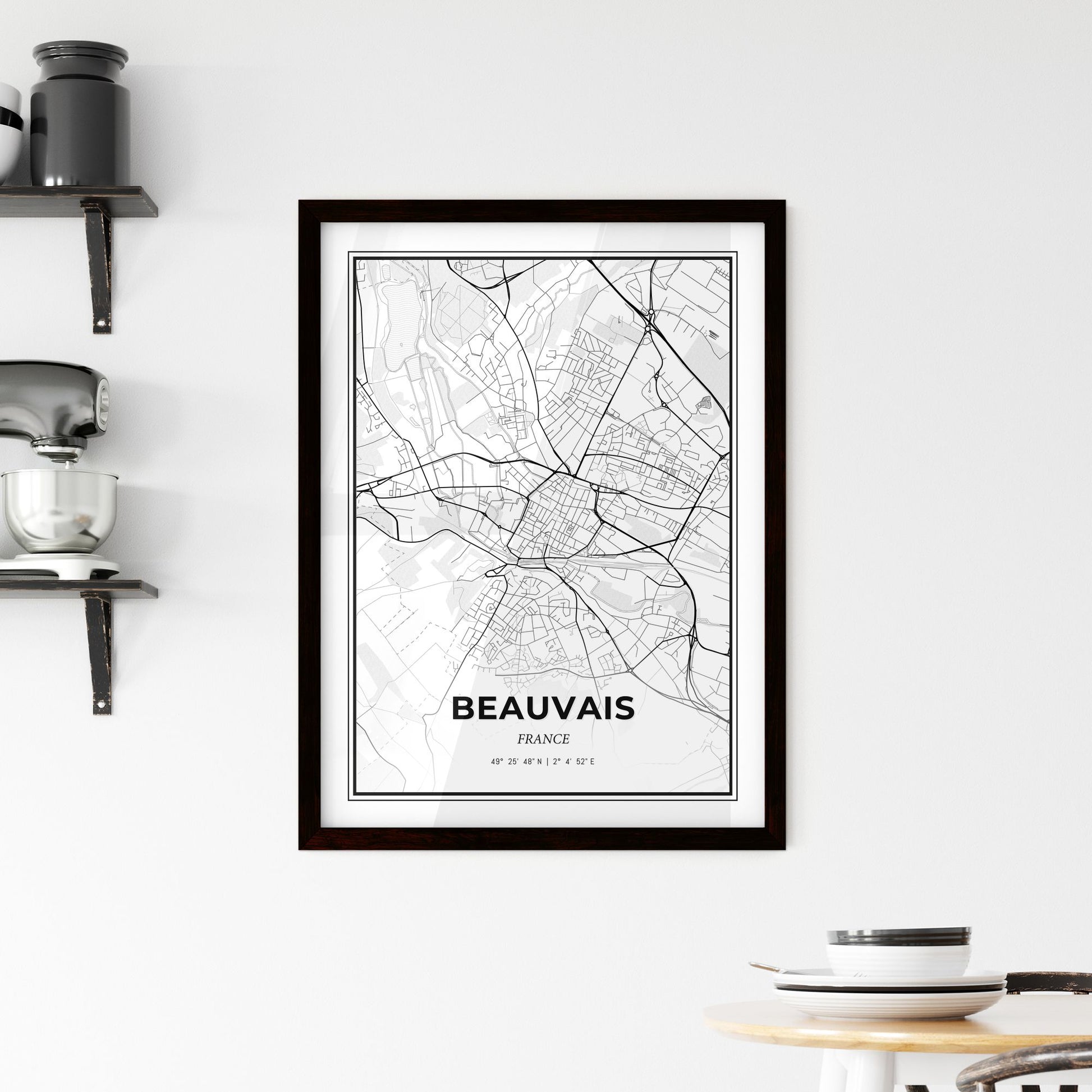 Beauvais France - Minimal City Map