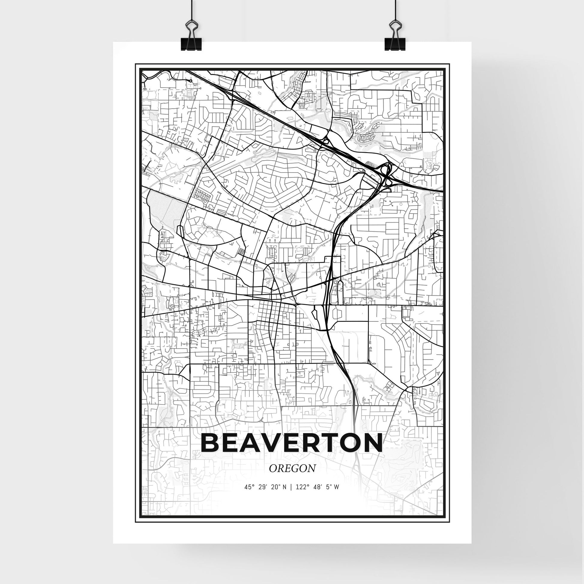 Beaverton Oregon - Premium City Map Poster