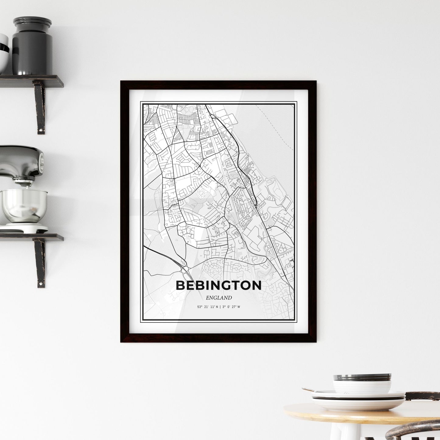 Bebington England - Minimal City Map