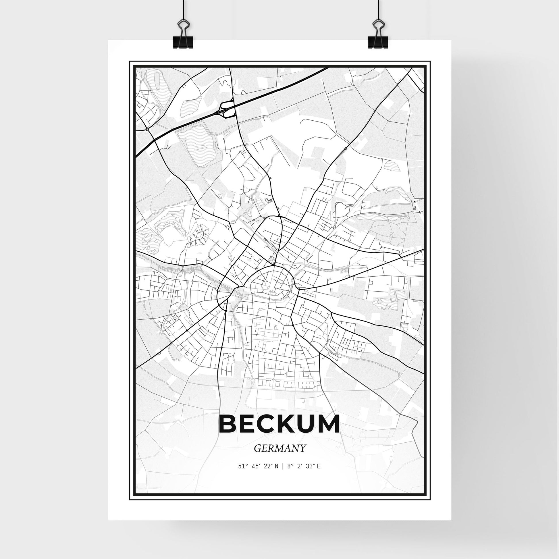 Beckum Germany - Premium City Map Poster