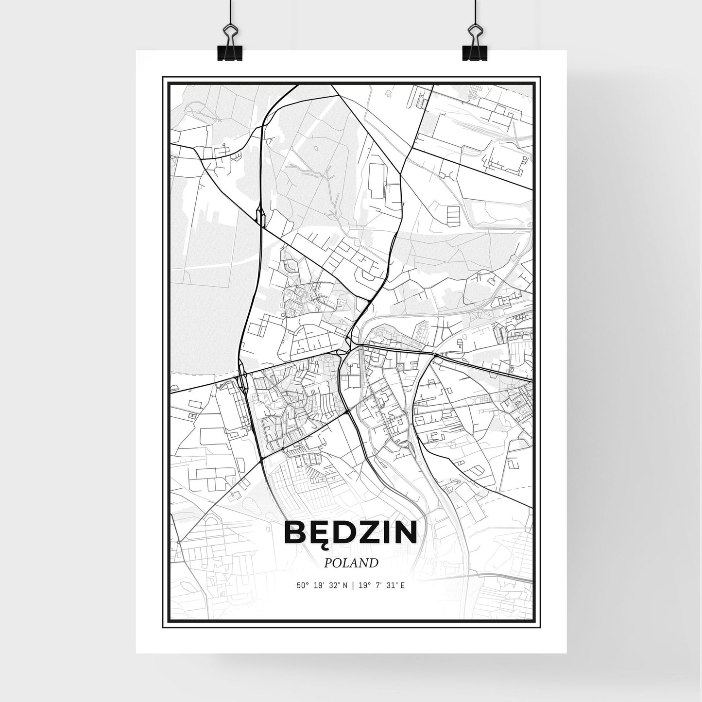 Będzin Poland - Premium City Map Poster