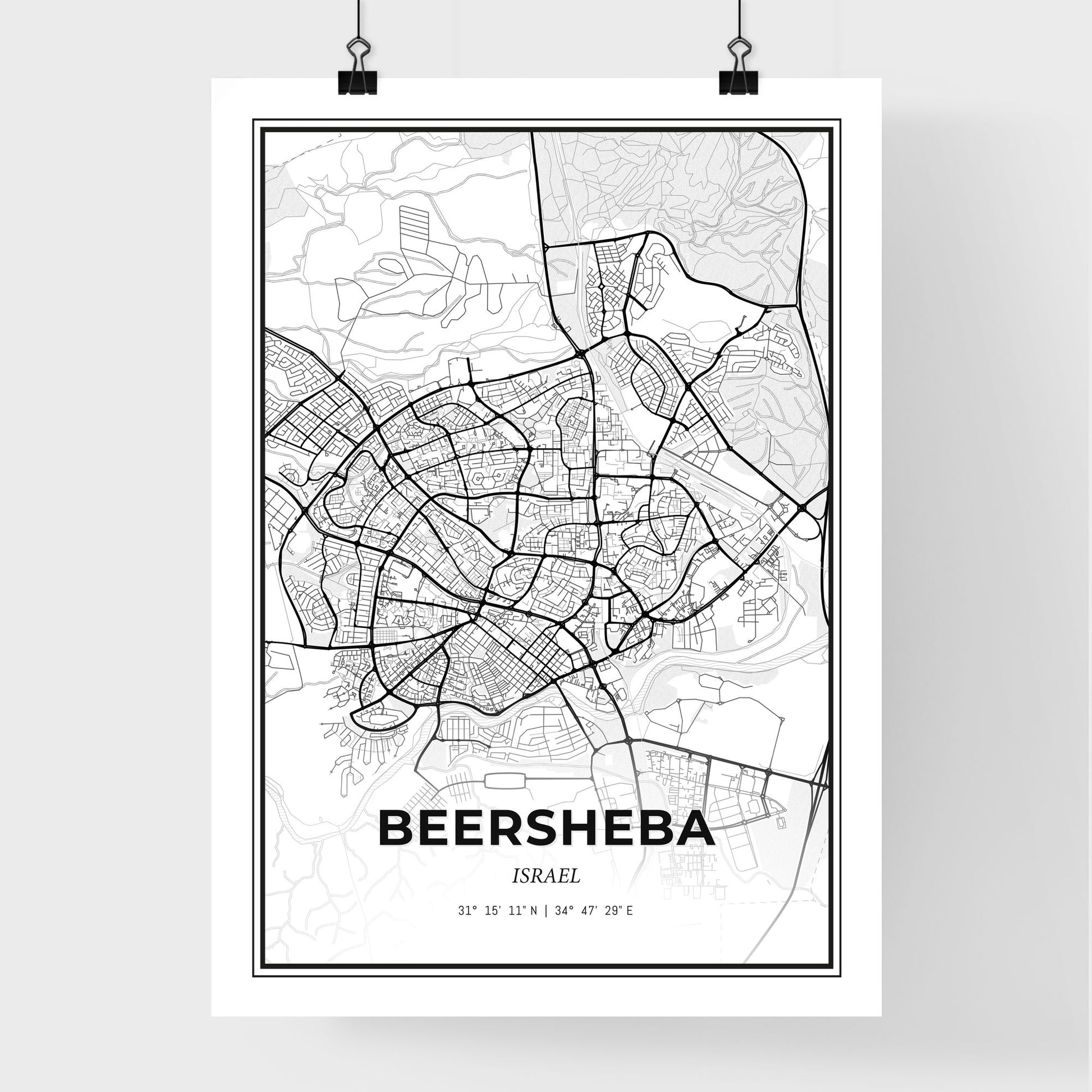 Beersheba Israel - Premium City Map Poster