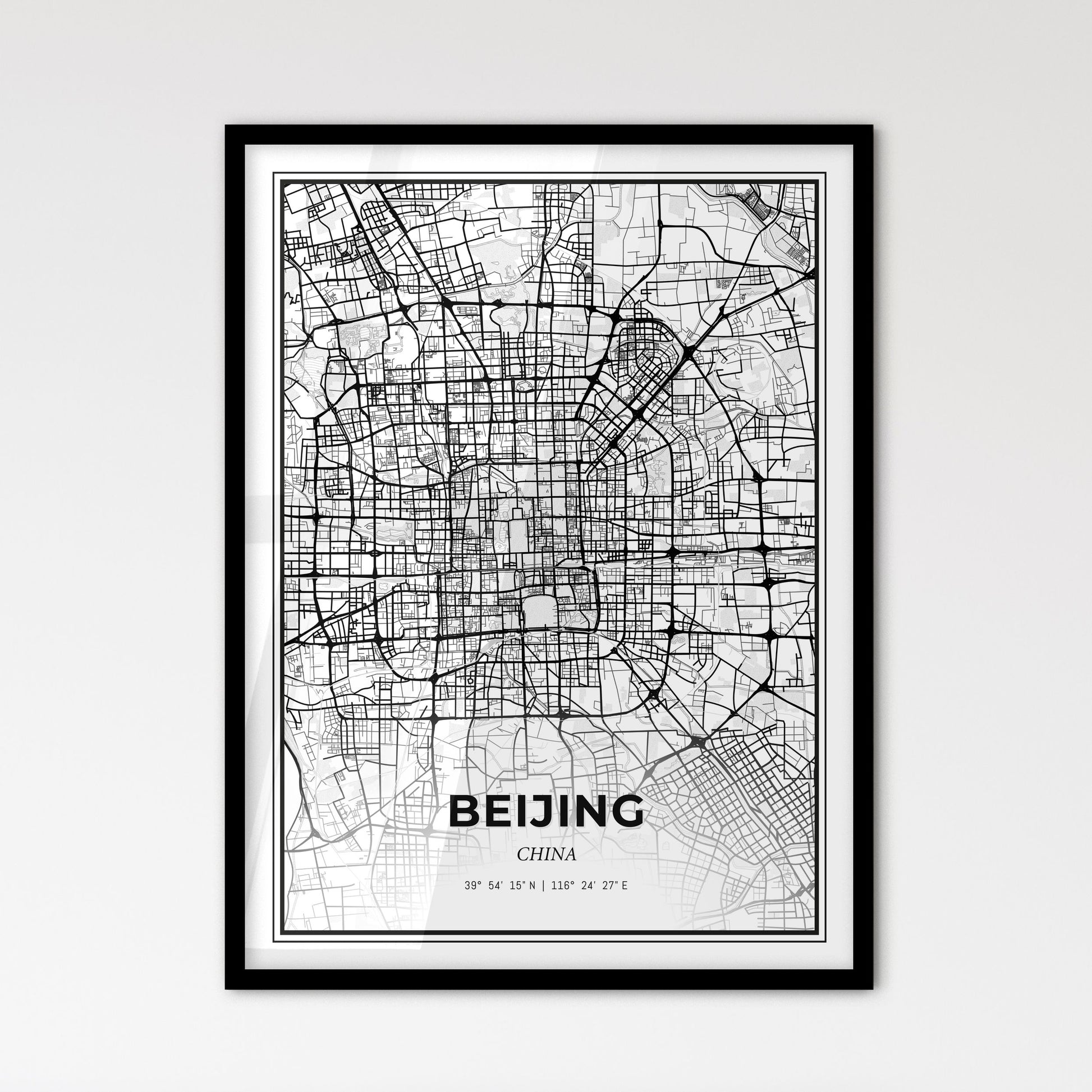 Beijing China - Scandinavian Style City Map for Modern Home Decor