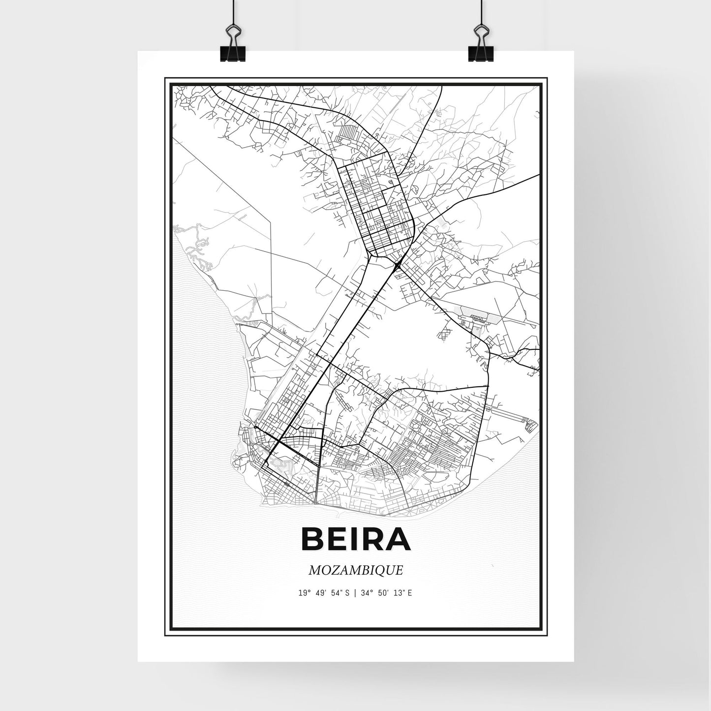 Beira Mozambique - Premium City Map Poster