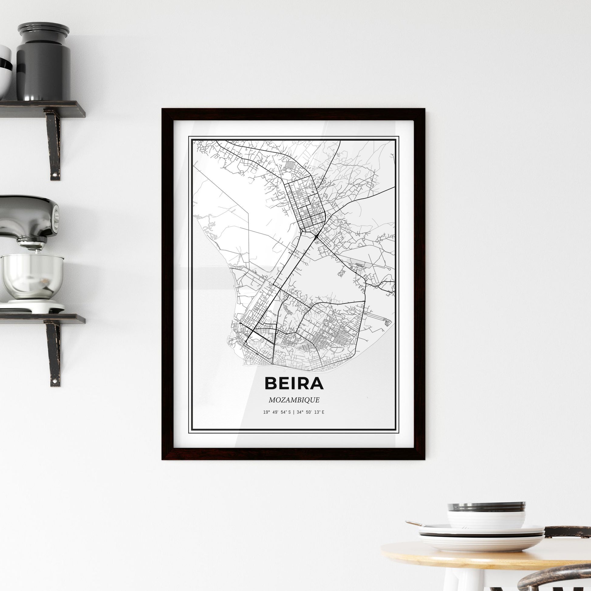 Beira Mozambique - Minimal City Map