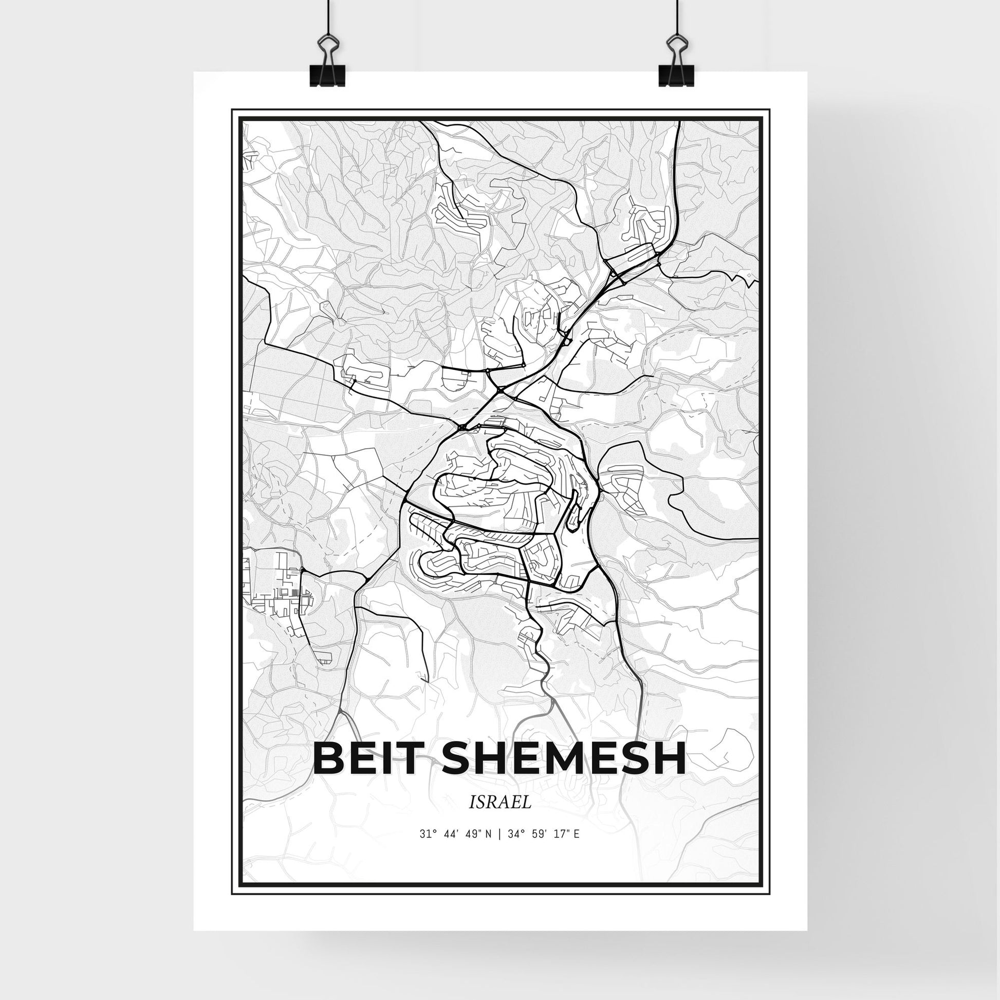 Beit Shemesh Israel - Premium City Map Poster