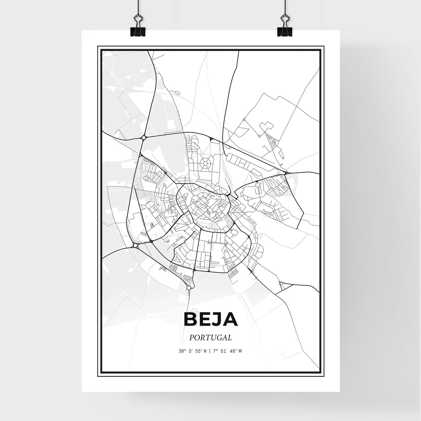 Beja Portugal - Premium City Map Poster