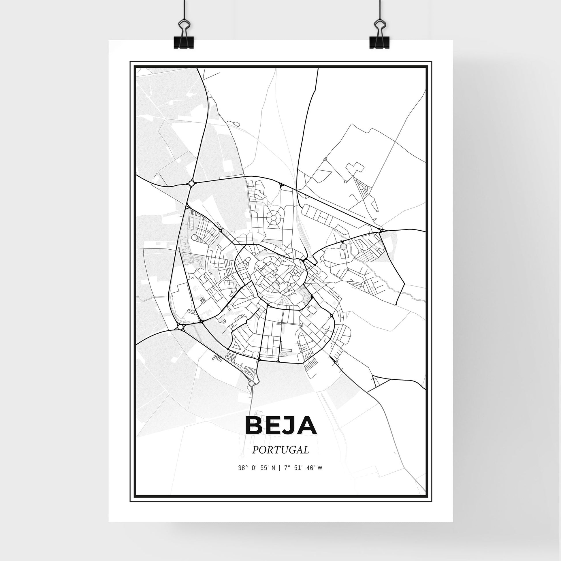 Beja Portugal - Premium City Map Poster