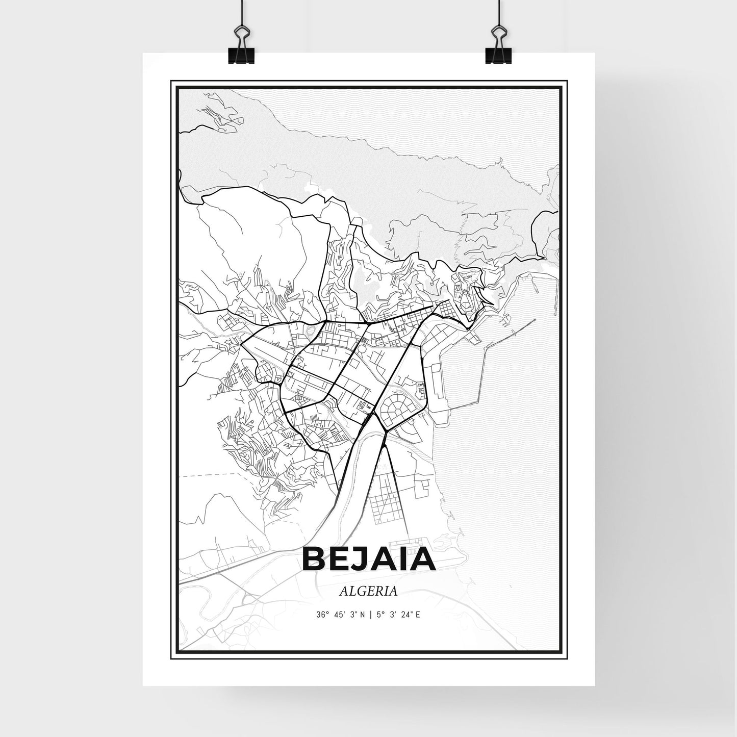 Bejaia Algeria - Premium City Map Poster