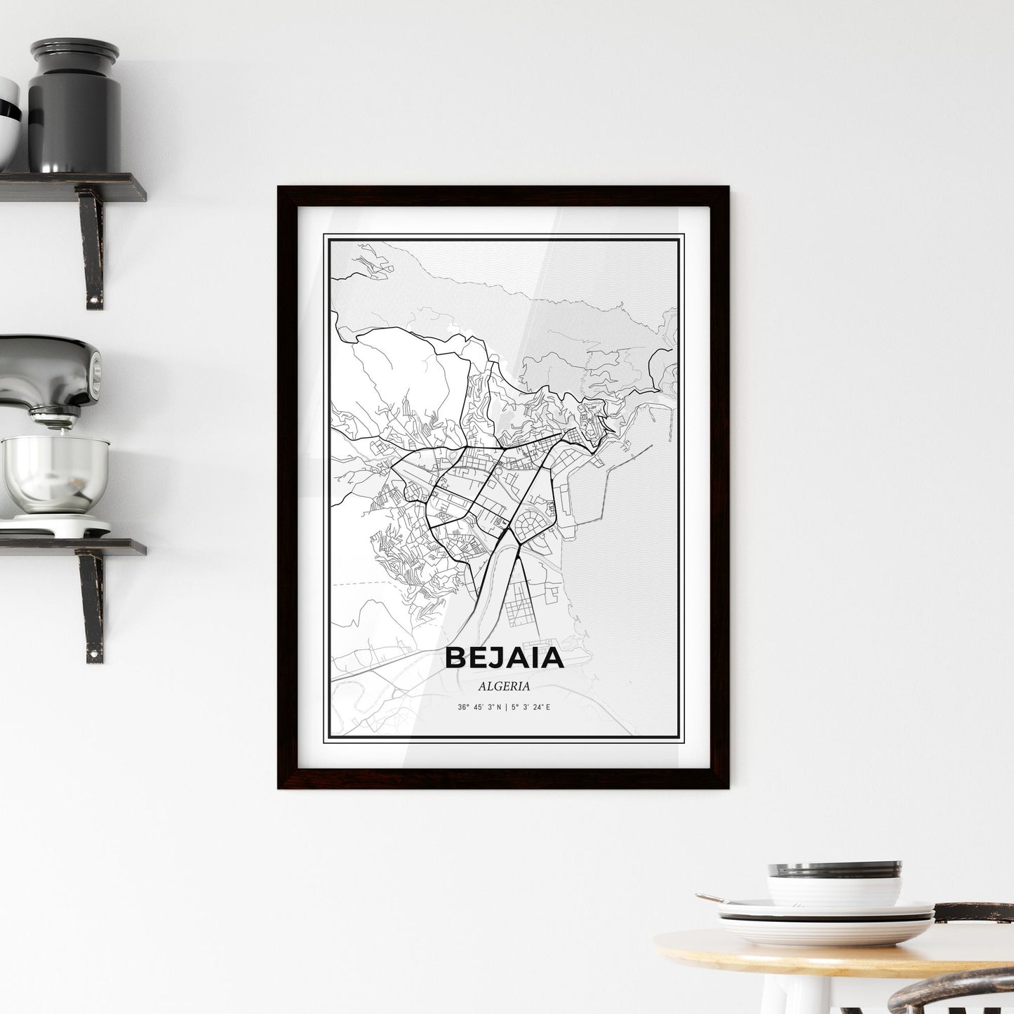 Bejaia Algeria - Minimal City Map