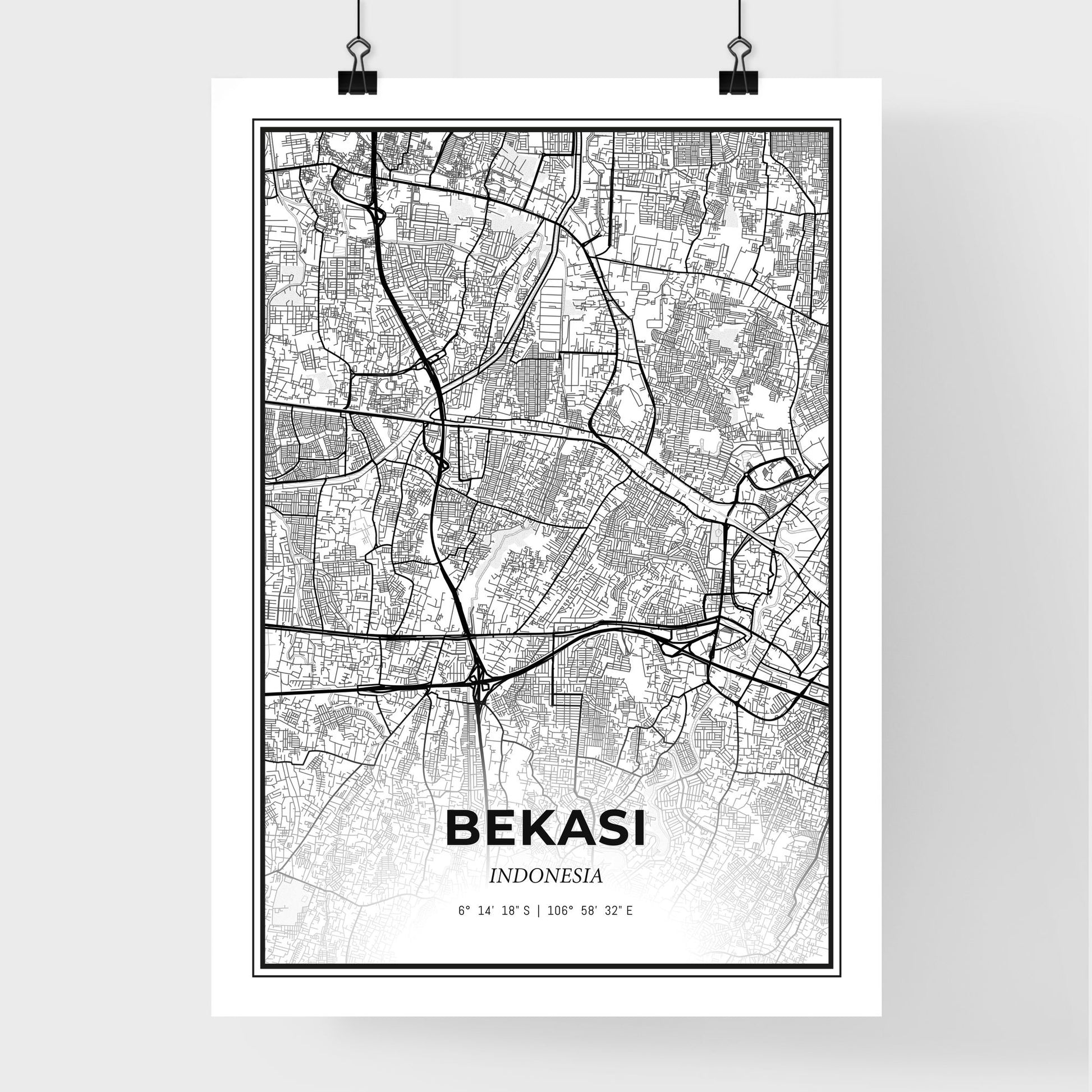 Bekasi Indonesia - Premium City Map Poster