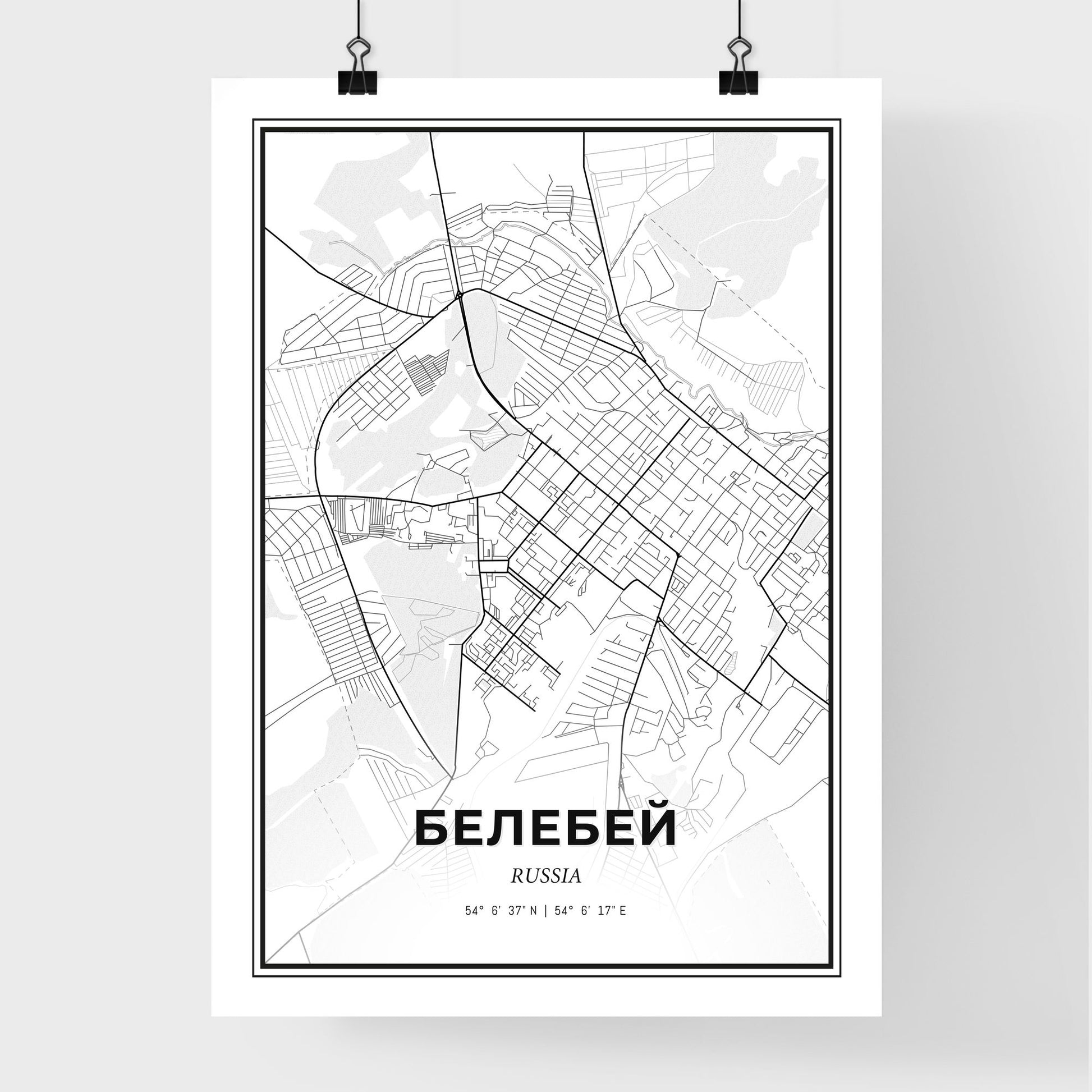 Belebey Russia - Premium City Map Poster