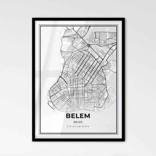 Belem Brazil - Scandinavian Style City Map for Modern Home Decor