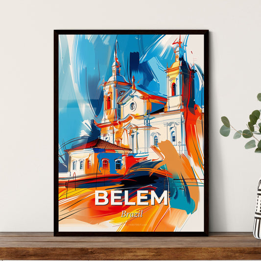 Vibrant Belem, Brazil - A Painting Of A Building