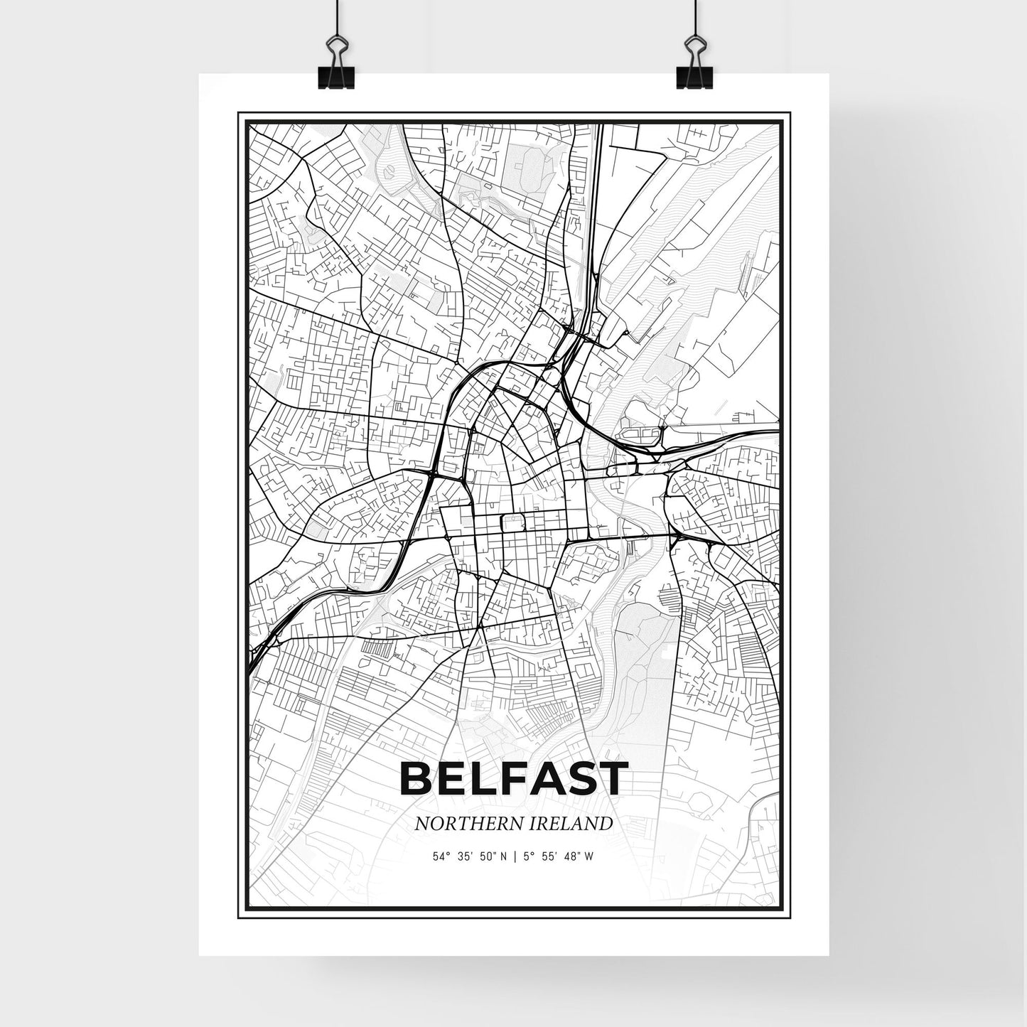 Belfast Northern Ireland - Premium City Map Poster