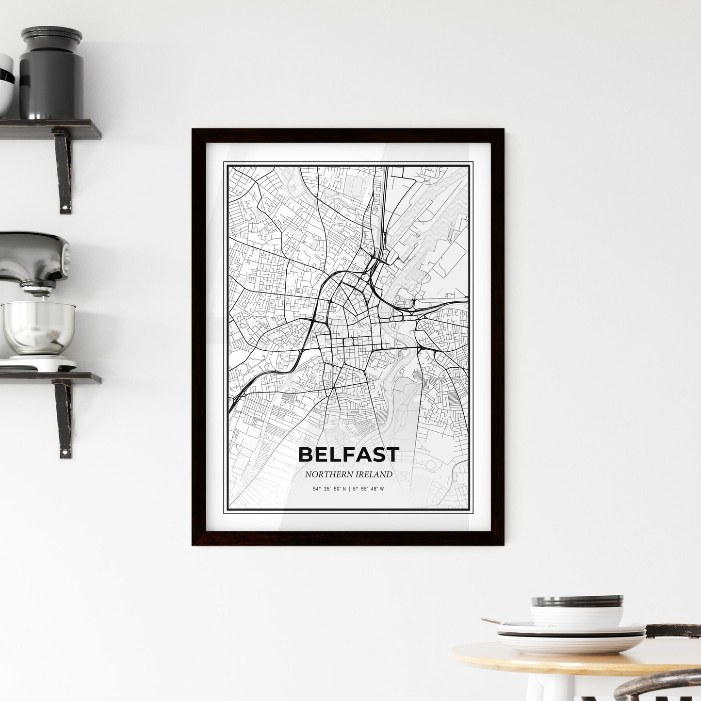 Belfast Northern Ireland - Minimal City Map