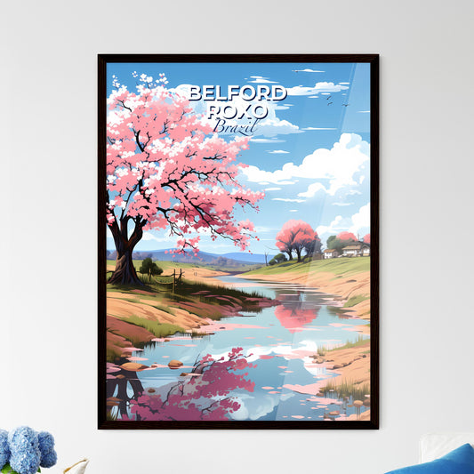 Belford Roxo Brazil City Skyline Painting River Field Tree Houses Vibrant Art Default Title