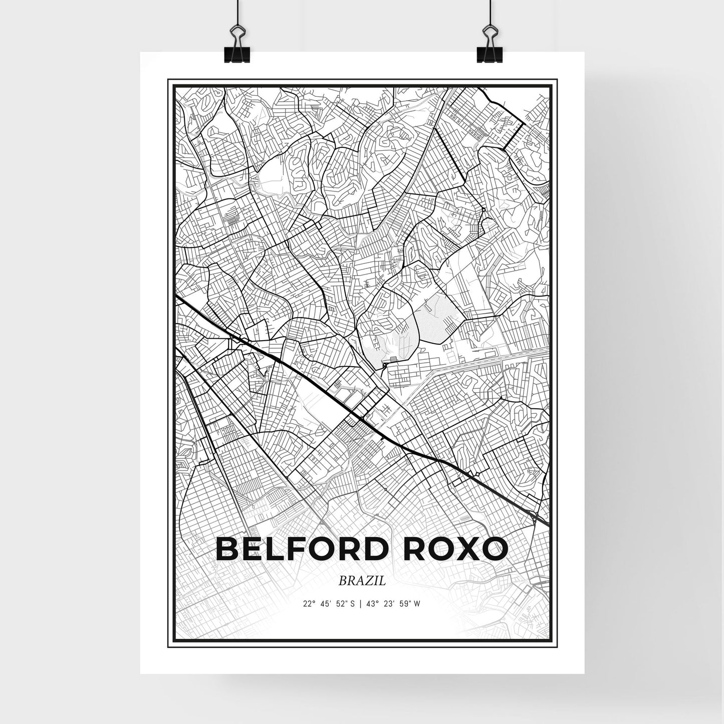 Belford Roxo Brazil - Premium City Map Poster