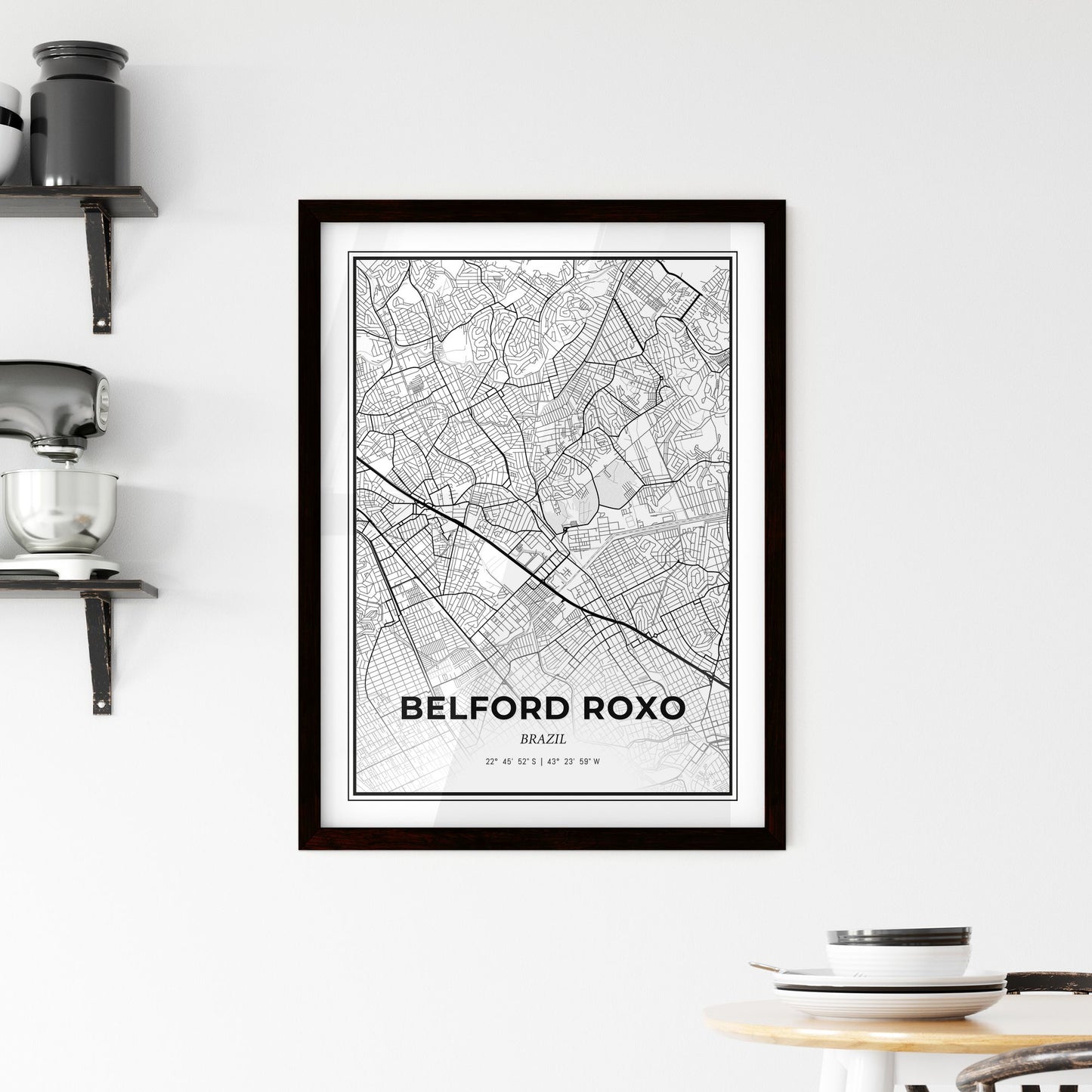 Belford Roxo Brazil - Minimal City Map